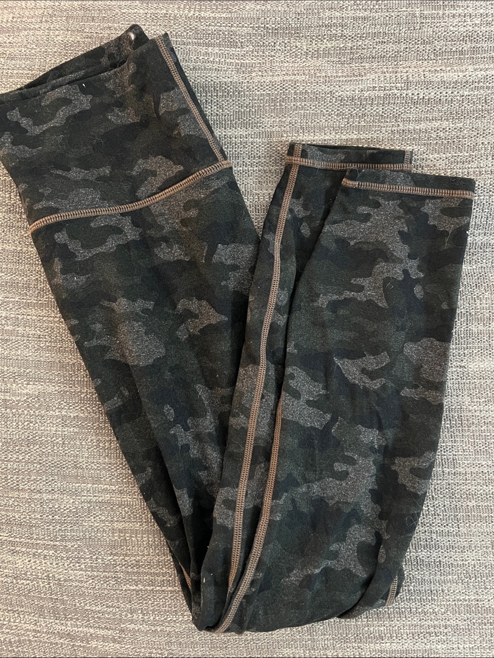Fabletics Powerhold Black & Gray Camo Leggings